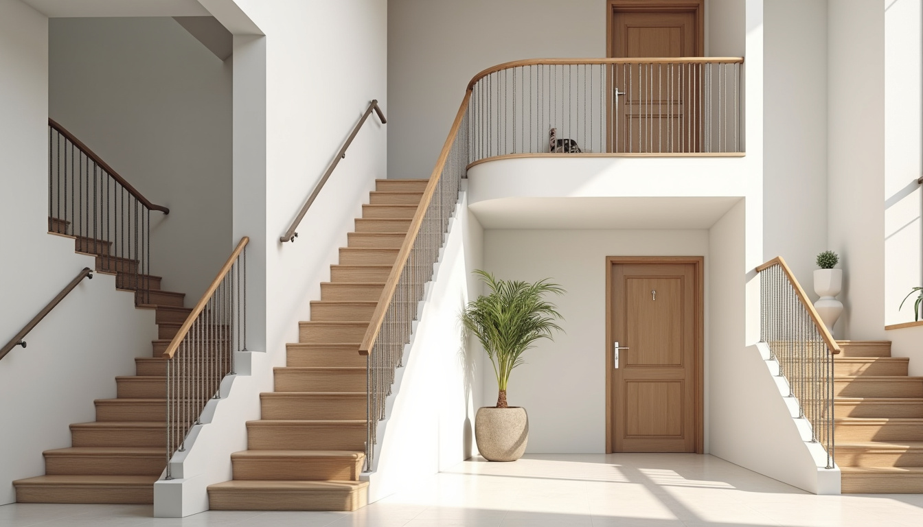 Différents types de monte-escaliers installés dans une maison: droit, tournant et extérieur