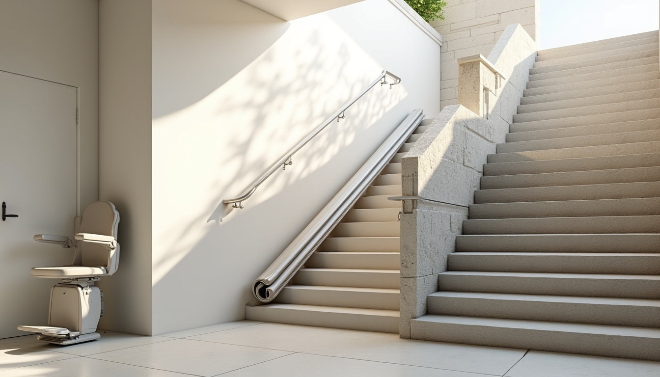 Différents types de monte-escaliers installés: droit, tournant et extérieur