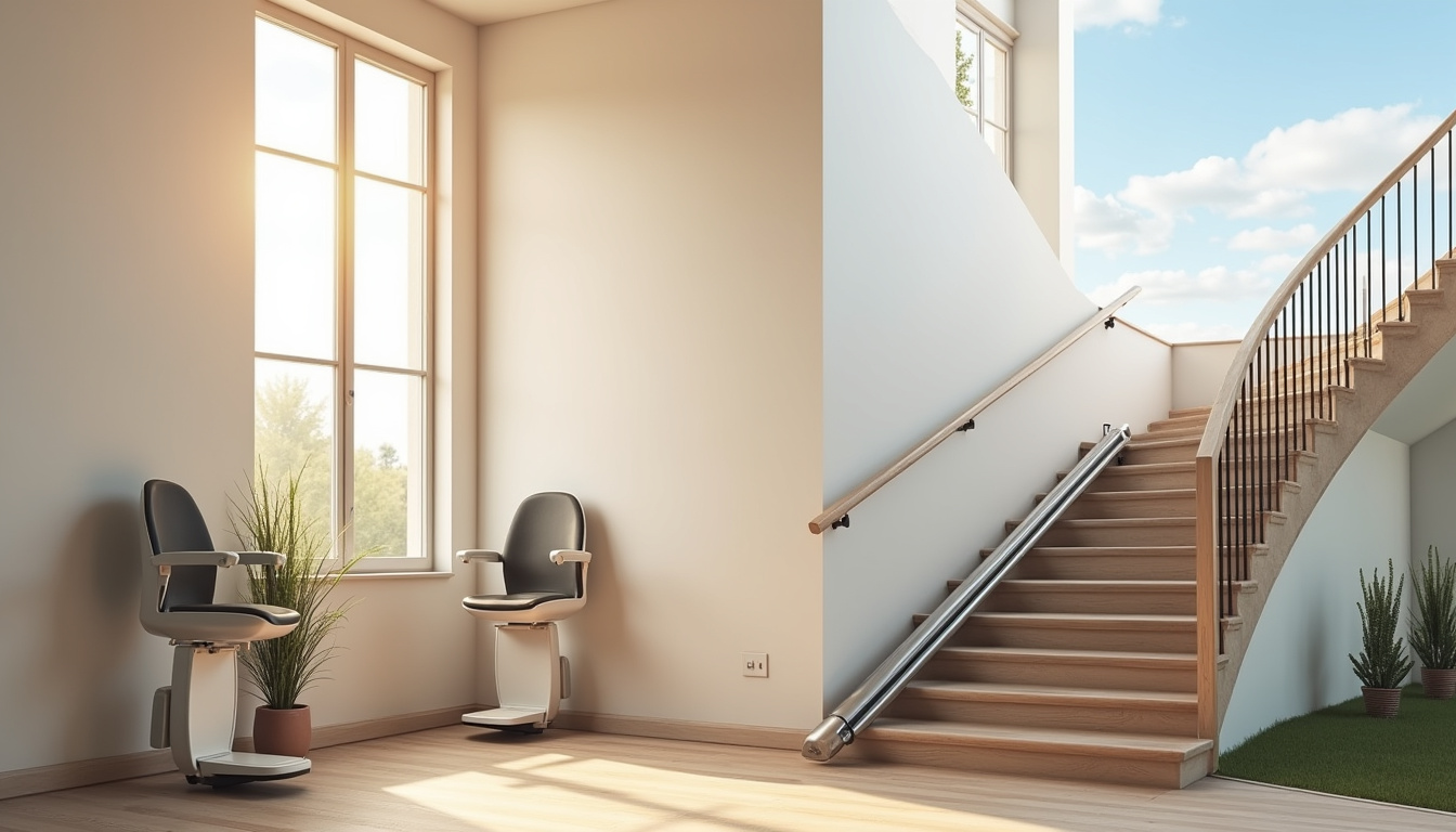 Différents types de monte-escaliers installés: droit, tournant, extérieur et plateforme PMR