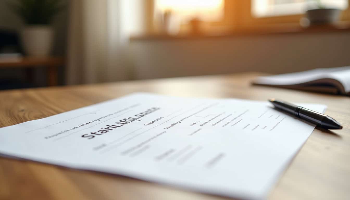 Document de devis pour un monte-escalier à Alata posé sur une table avec stylo