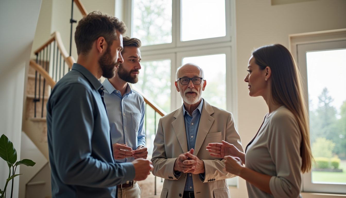 Équipe de professionnels discutant avec un client à Vieux-Condé