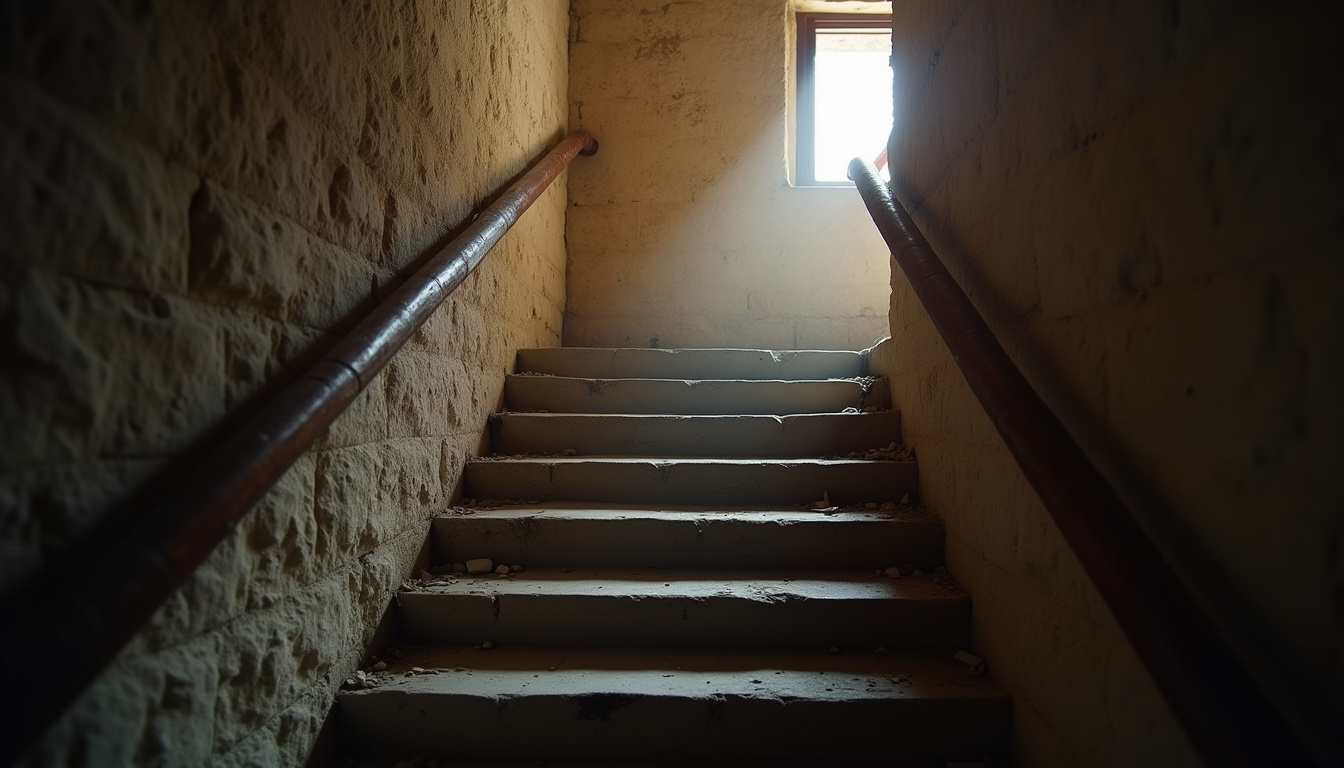 Escalier ancien dans une maison à Roulans, illustrant le besoin d