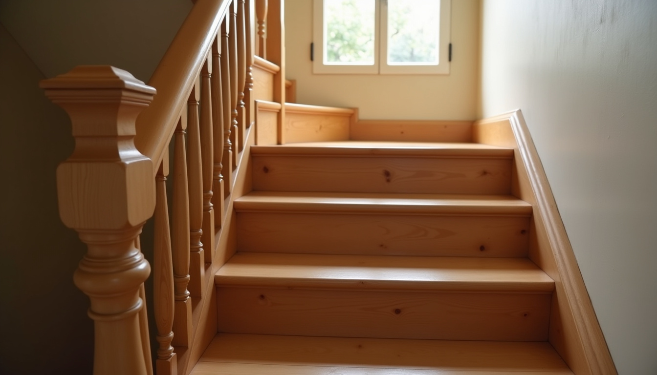 Escalier intérieur en bois typique d