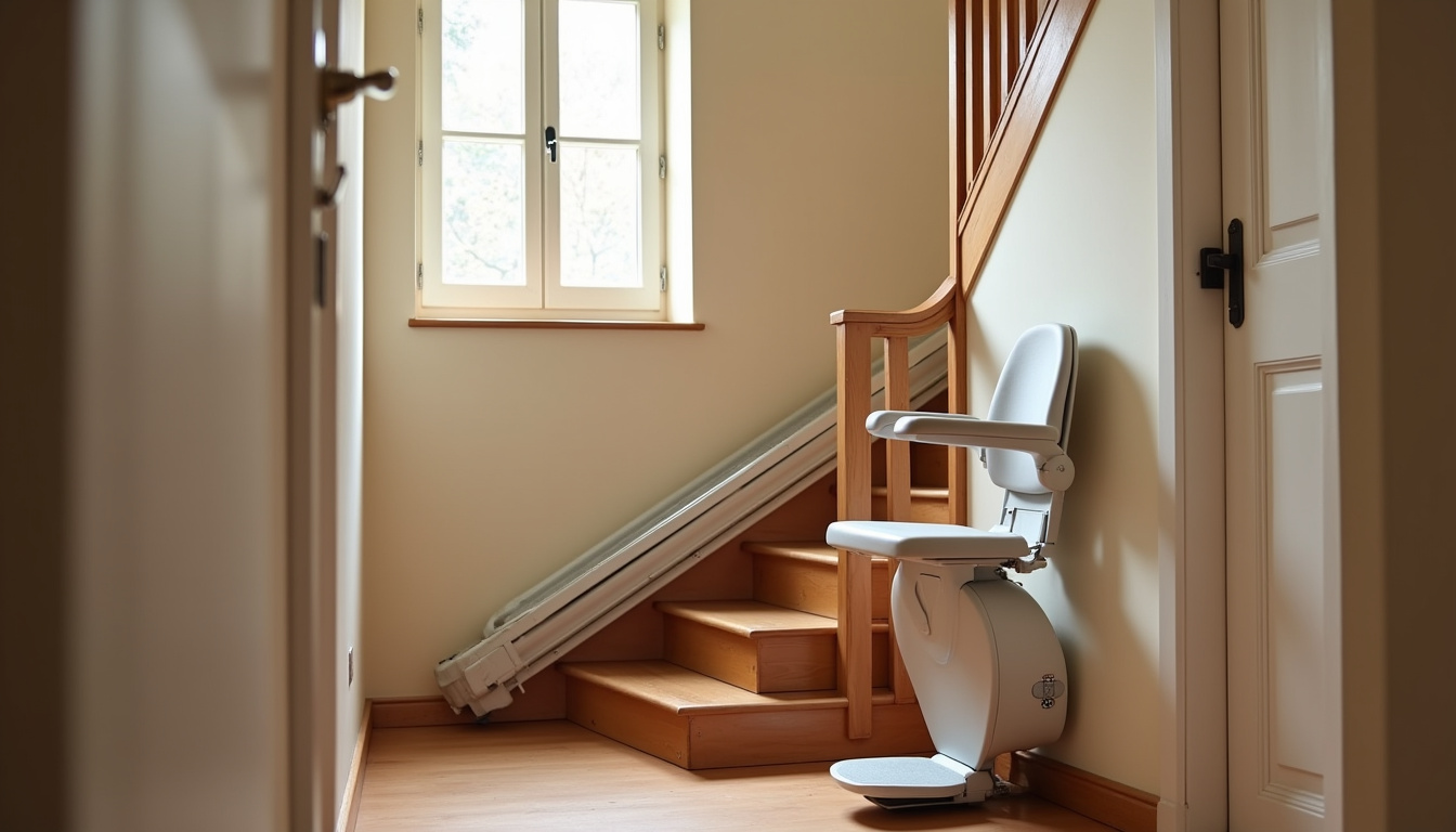 Exemple de monte-escalier droit installé dans une maison à Sully-sur-Loire