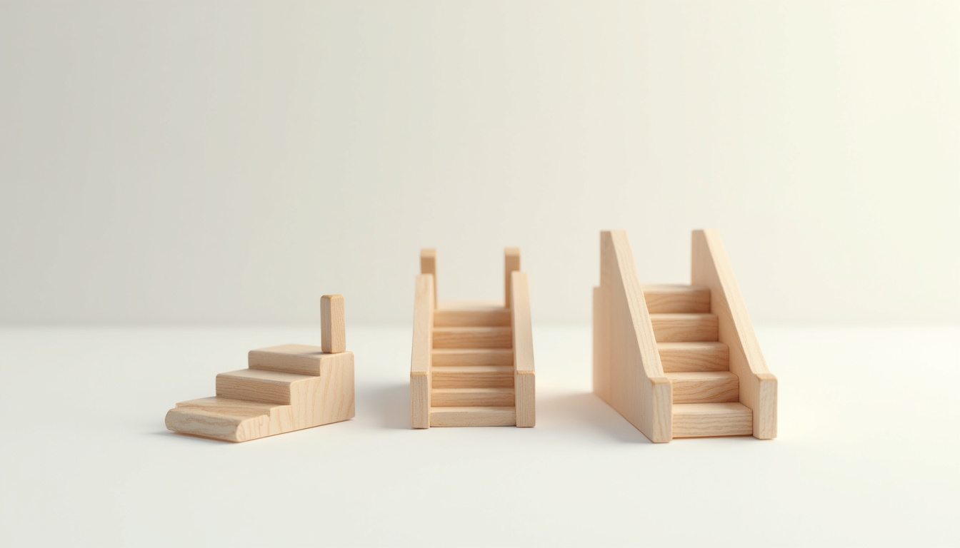 Illustration des différents types de monte-escaliers: droit, tournant et extérieur