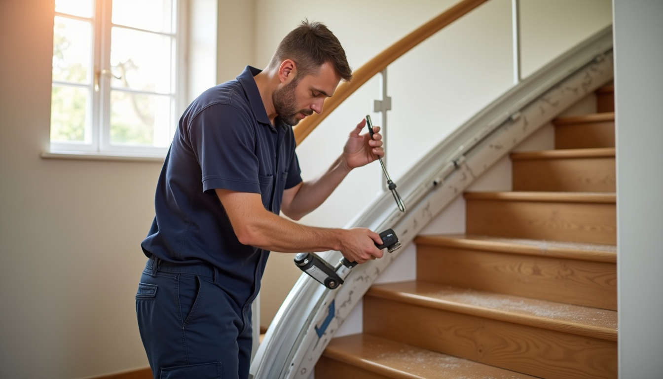 Installation d’un monte-escalier à domicile par un technicien certifié