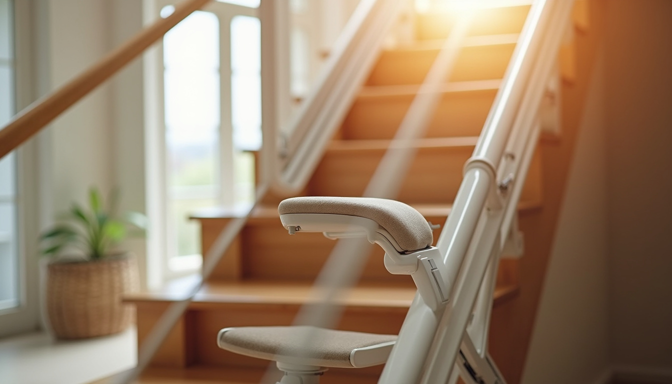 Installation d’un monte-escalier dans une maison à Saint-Rémy-en-Rollat