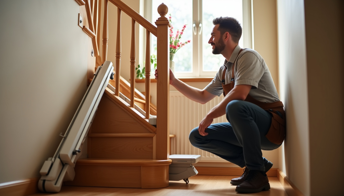 Installation d’un monte-escalier dans une maison à Vétraz-Monthoux par un technicien local