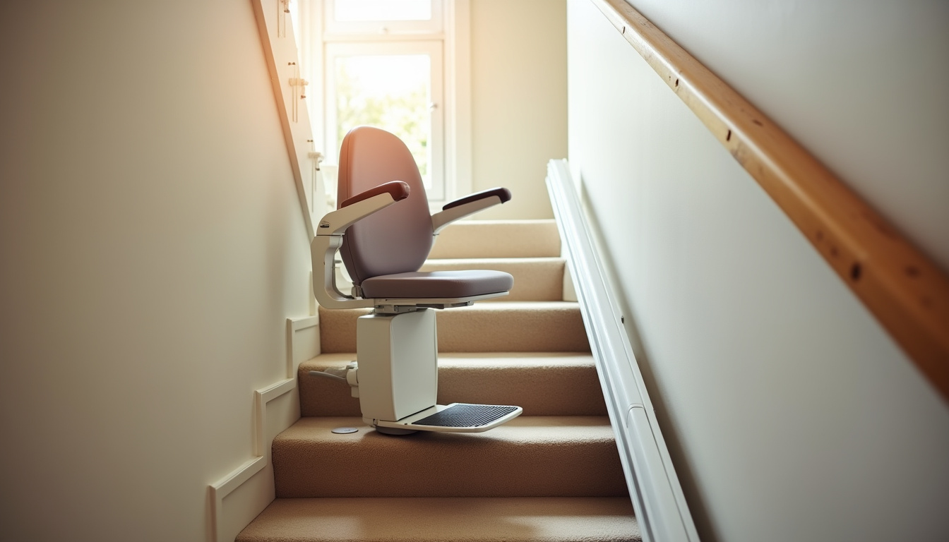 Installation d’un monte-escalier droit dans une habitation à Sains-du-Nord
