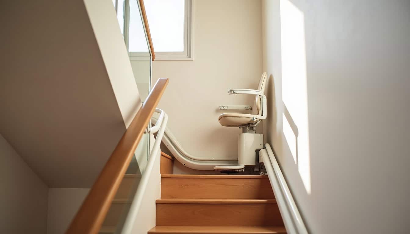 Installation d’un monte-escalier droit dans une maison à Blanzy