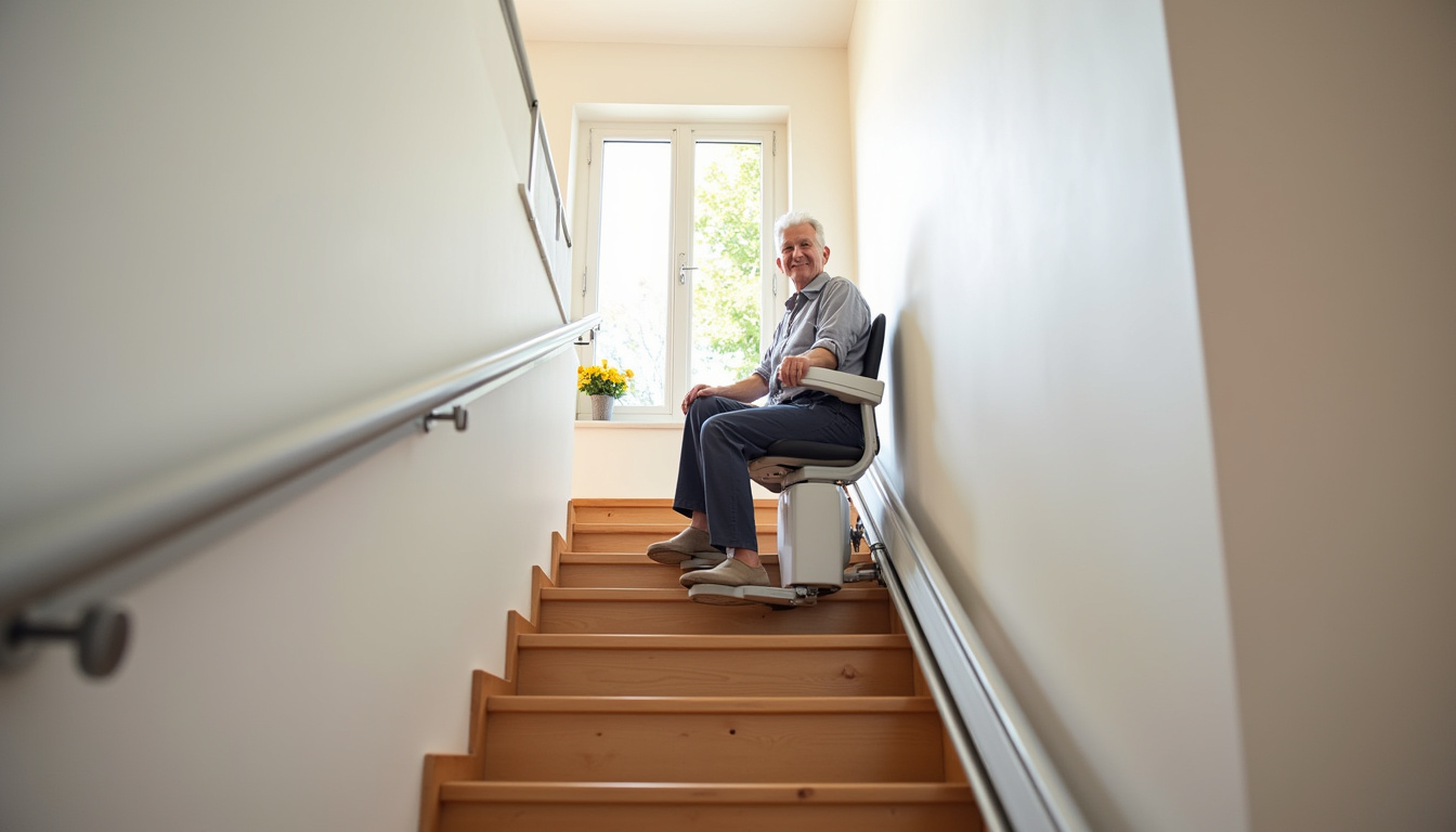 Installation d'un monte-escalier droit dans une maison à Haguenau