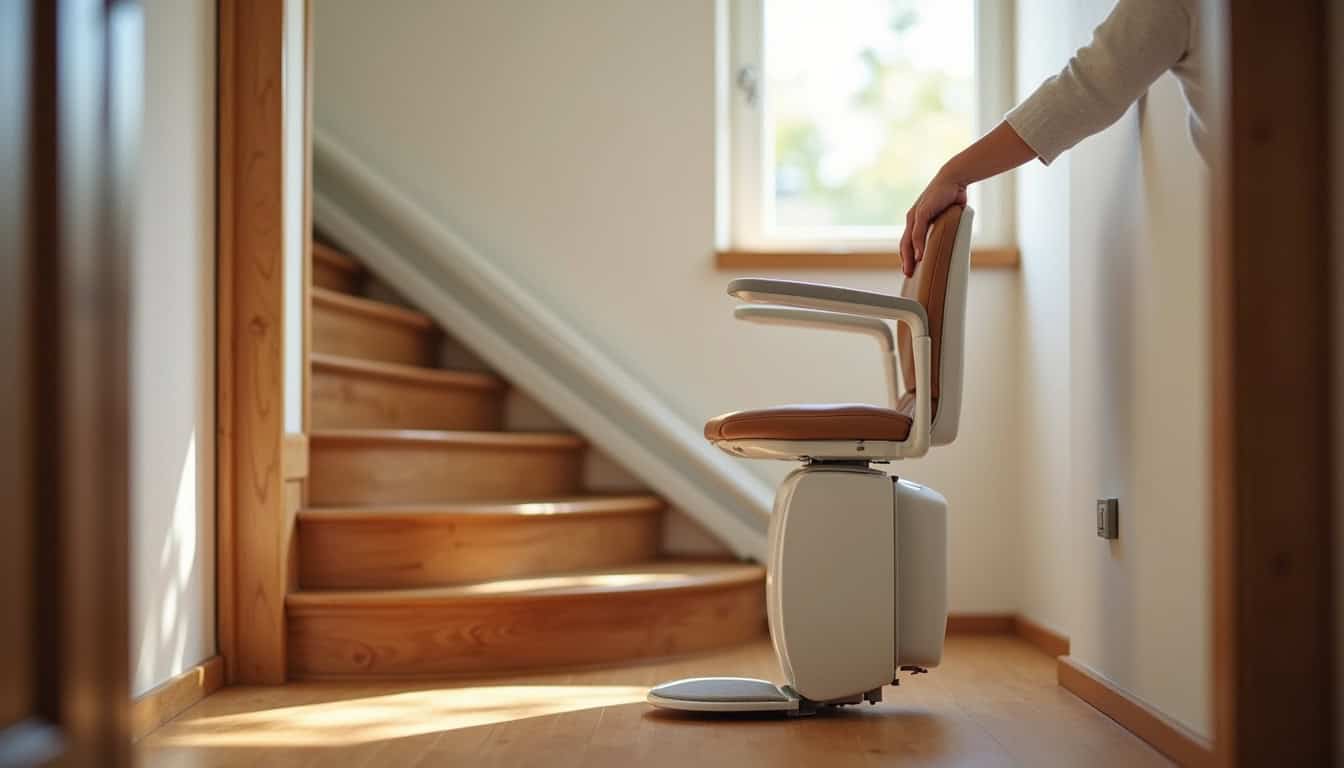 Installation d’un monte-escalier droit dans une maison à Le Thillot
