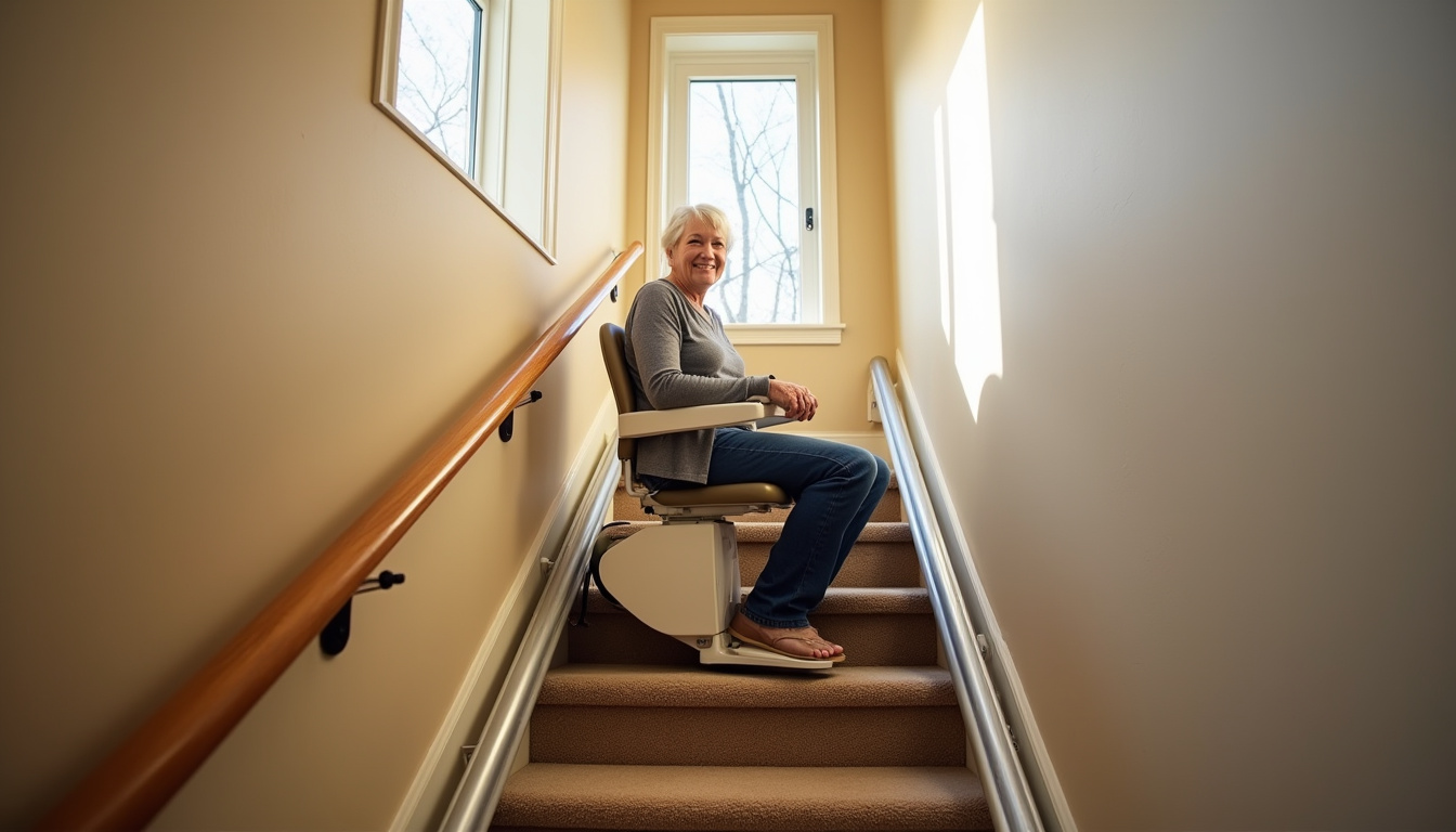 Installation d'un monte-escalier droit dans une maison à Lieuran-lès-Béziers