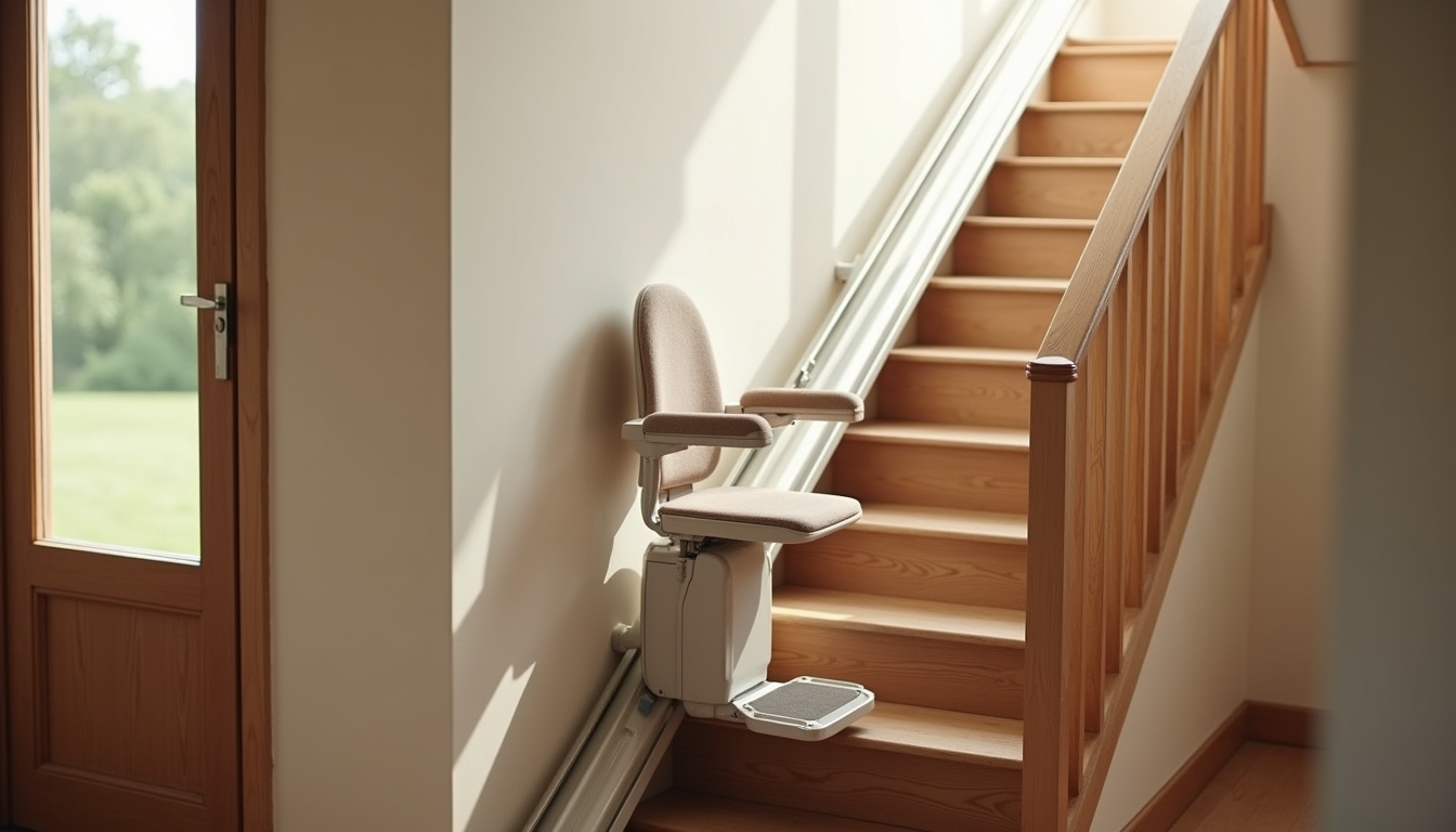 Installation d’un monte-escalier droit dans une maison à Ménesplet