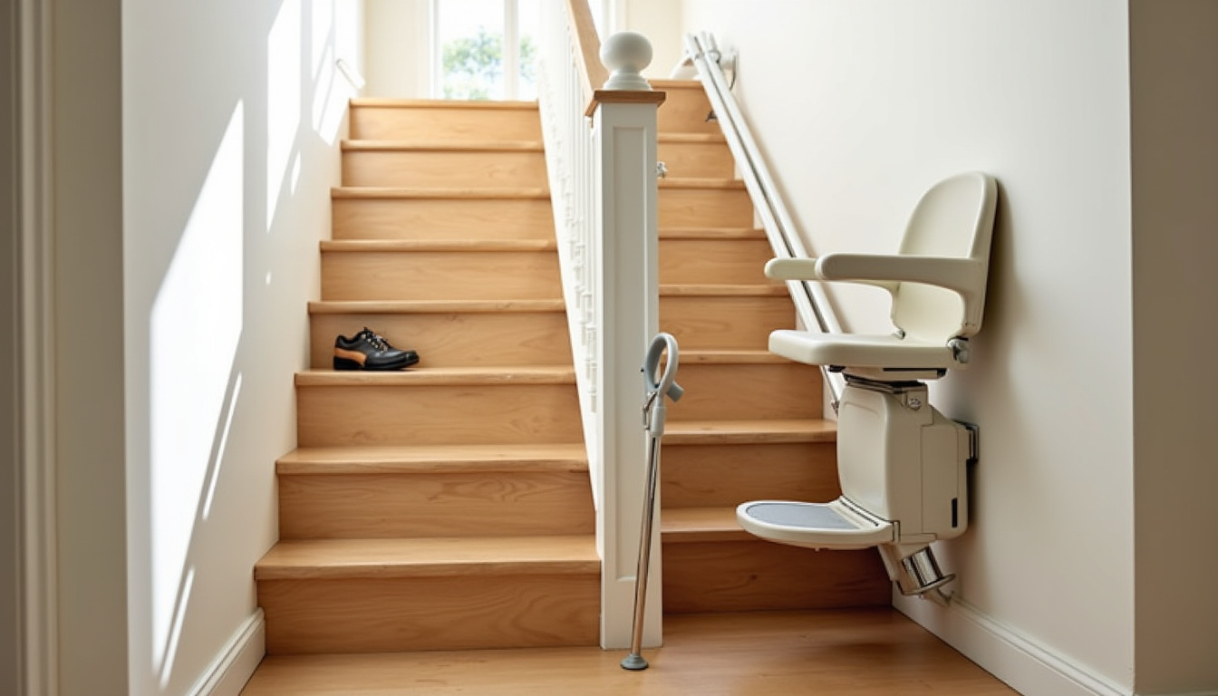 Installation d’un monte-escalier droit dans une maison à Pennautier