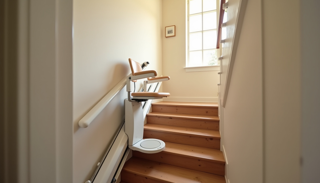 Installation d’un monte-escalier droit dans une maison à Plailly