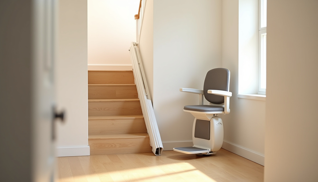 Installation d'un monte-escalier droit dans une maison à Semblançay