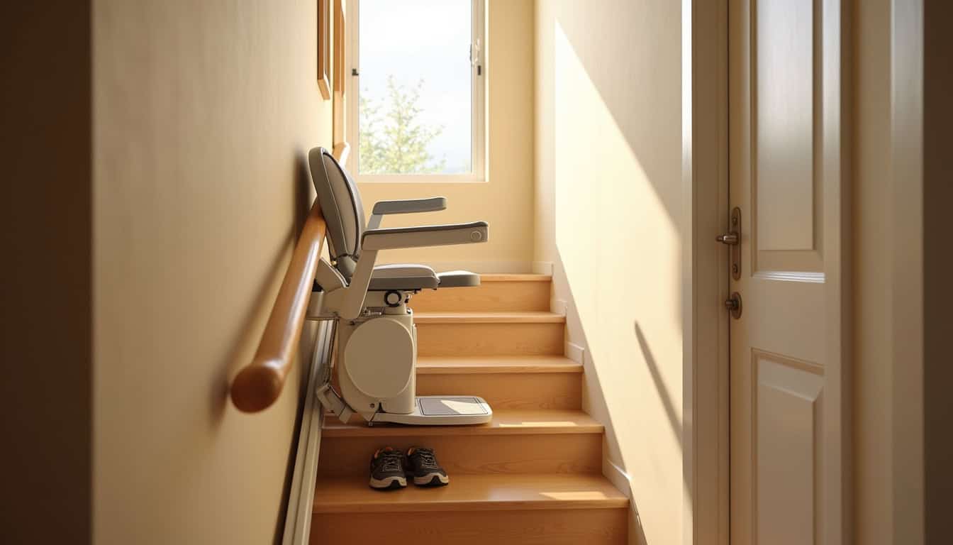 Installation d’un monte-escalier droit dans une maison à Septfonds