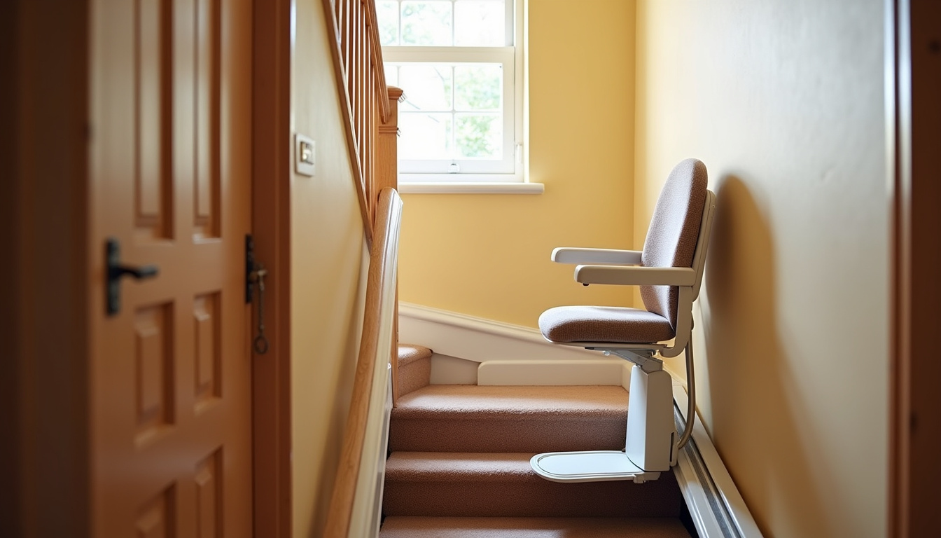 Installation d’un monte-escalier droit dans une maison à Velleron