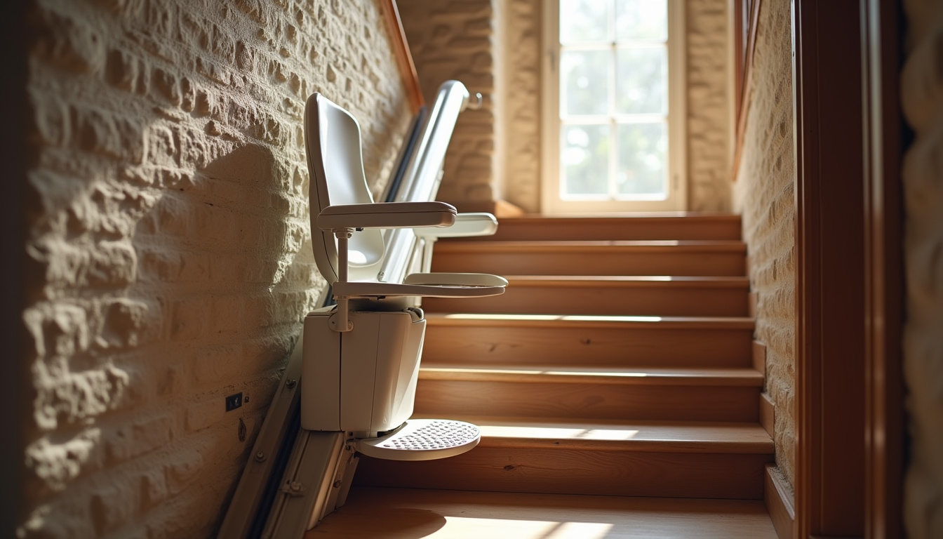 Installation d’un monte-escalier droit dans une maison ancienne à Roullet-Saint-Estèphe