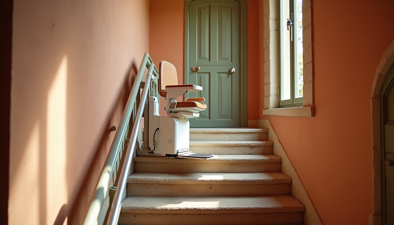 Installation d’un monte-escalier droit dans une maison provençale à Saint-Savournin