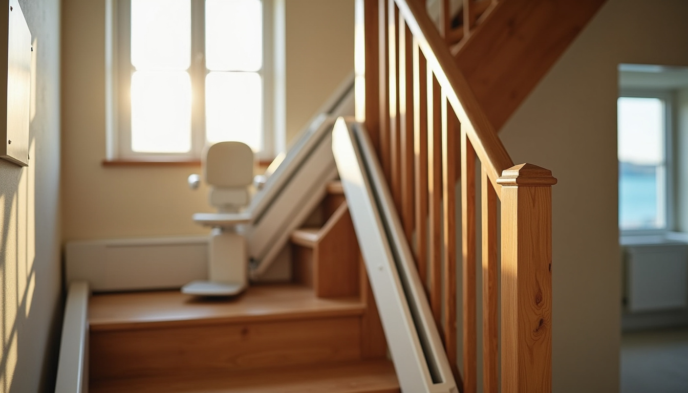 Installation d’un monte-escalier droit dans une maison traditionnelle à Lampaul-Guimiliau