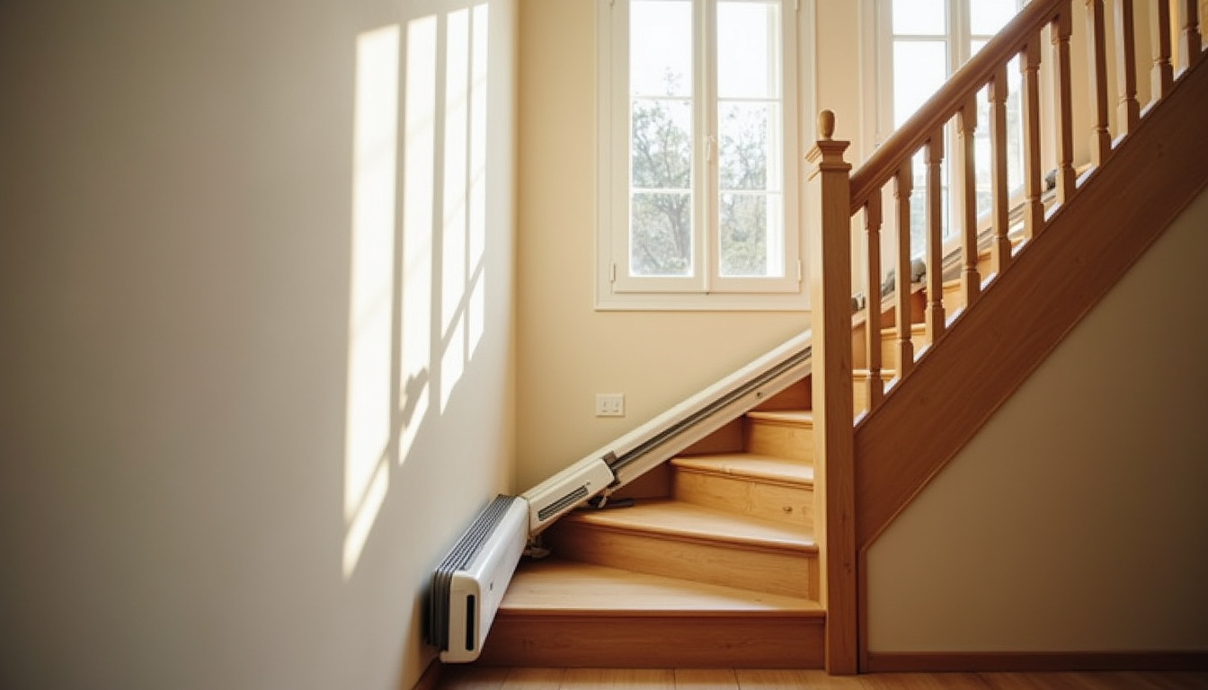 Installation d’un monte-escalier droit dans une maison traditionnelle de Domérat