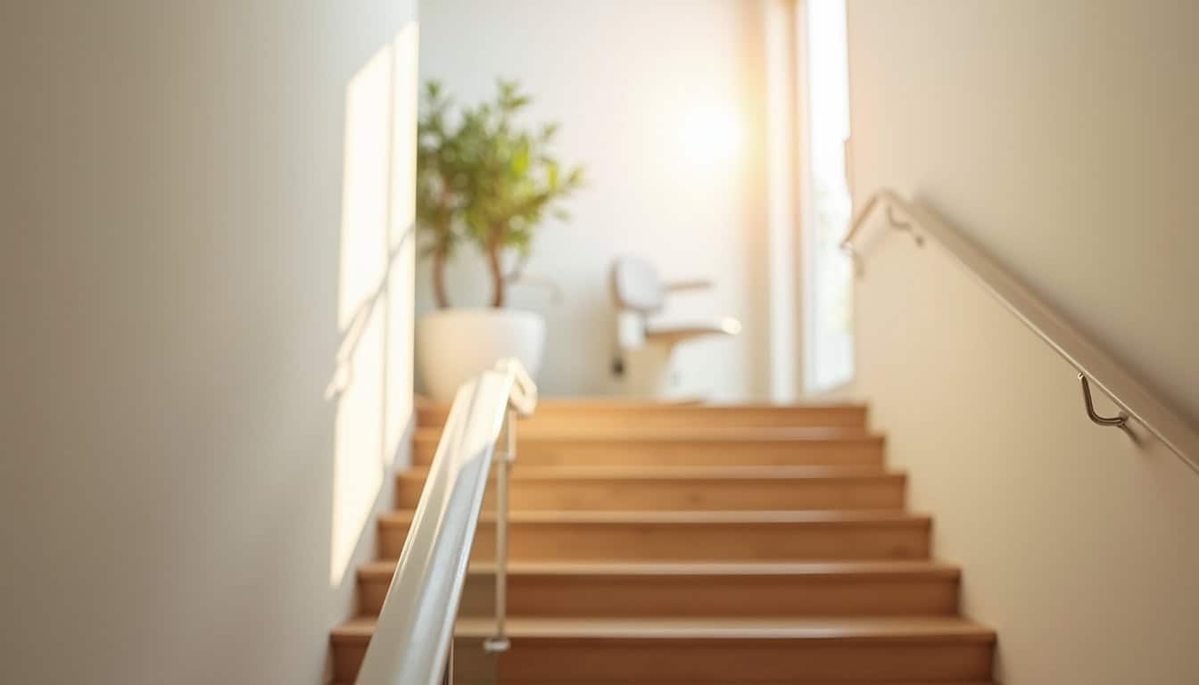 Installation d’un monte-escalier droit sur un escalier intérieur à Allouis