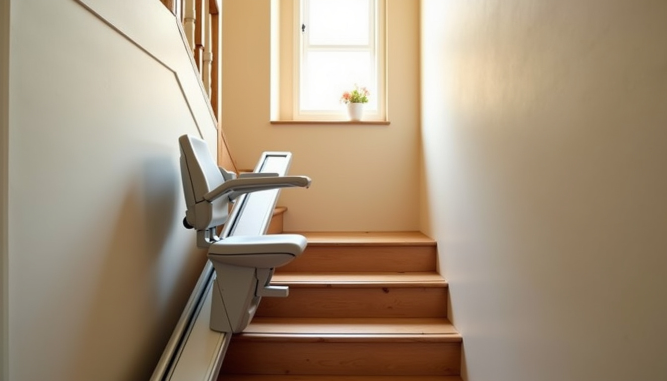 Installation d’un monte-escalier droit sur un escalier intérieur
