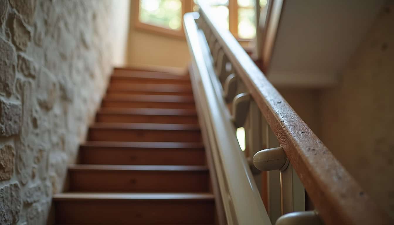 Installation d’un monte-escalier droit sur un escalier rectiligne dans une maison ancienne