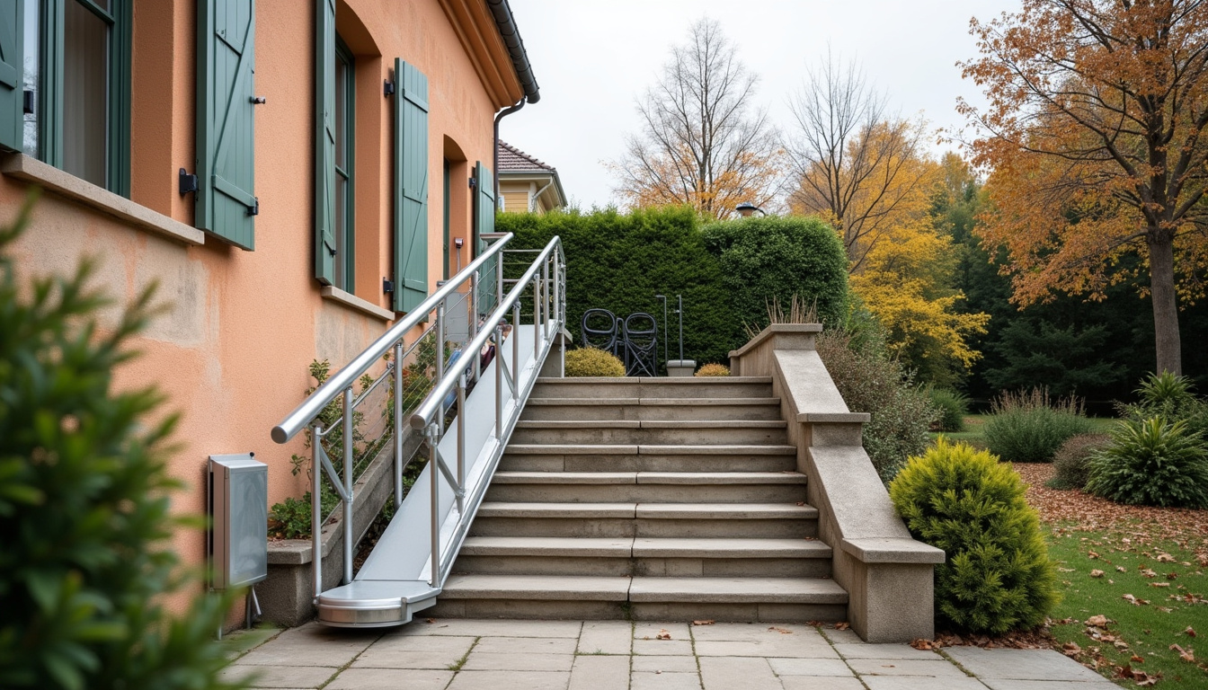 Installation d’un monte-escalier extérieur sur un escalier en plein air à Villefontaine