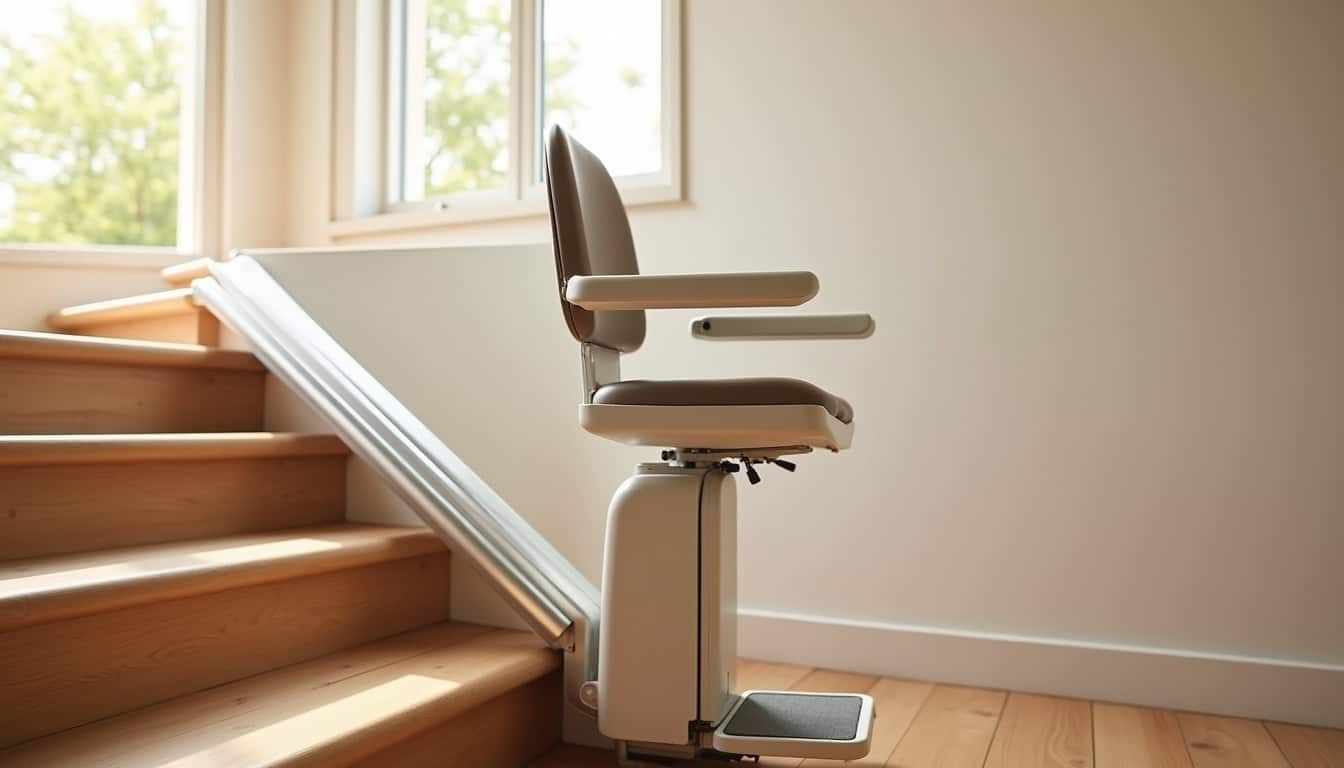 Installation d’un monte-escalier intérieur à Villemomble avec siège ergonomique et rail sur mesure