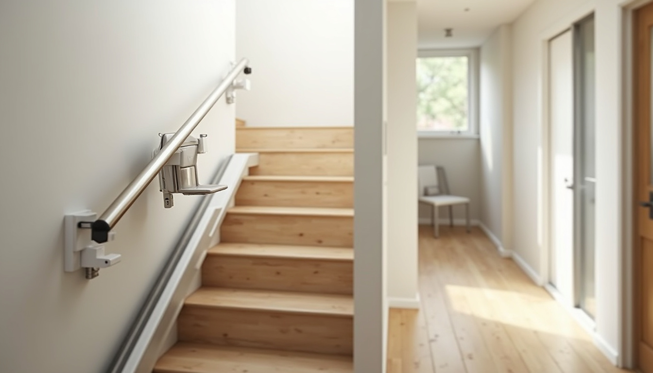 Installation d’un monte-escalier intérieur dans un escalier droit