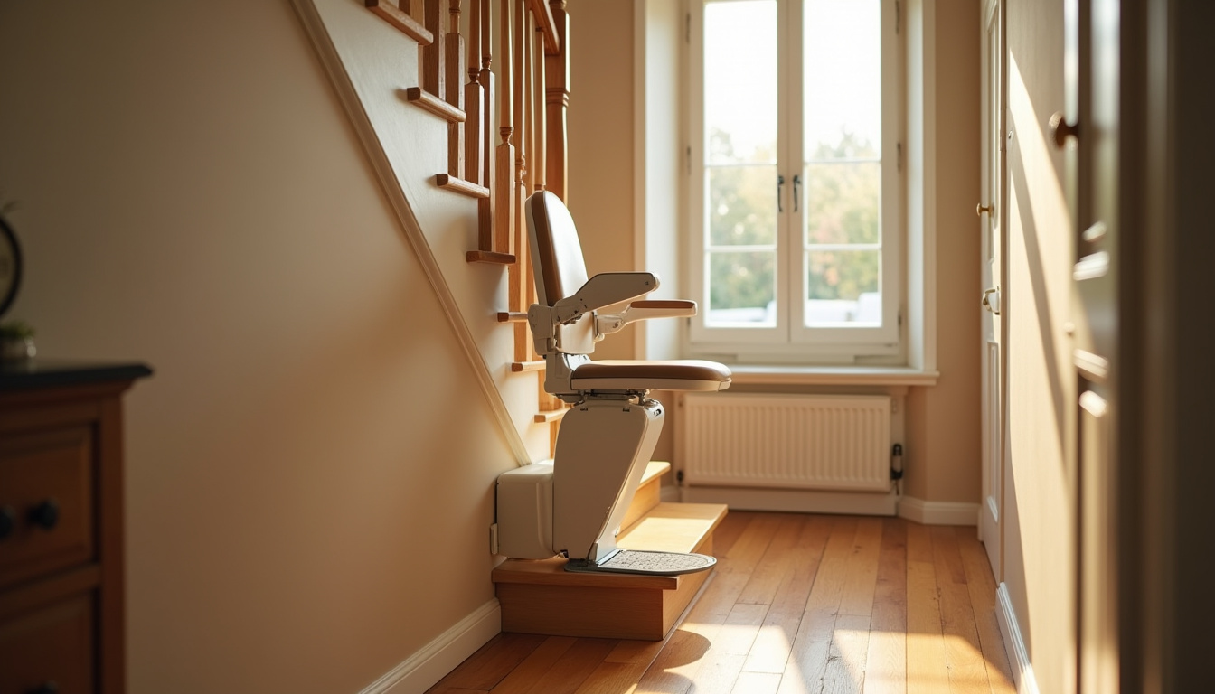 Installation d’un monte-escalier intérieur dans une maison à Fontaine-la-Mallet