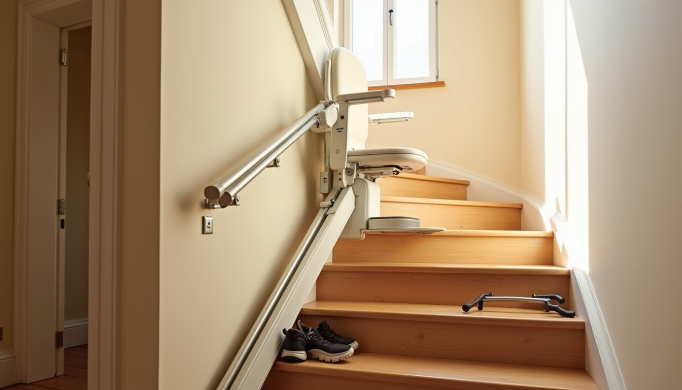 Installation d’un monte-escalier intérieur dans une maison à Laguenne-sur-Avalouze
