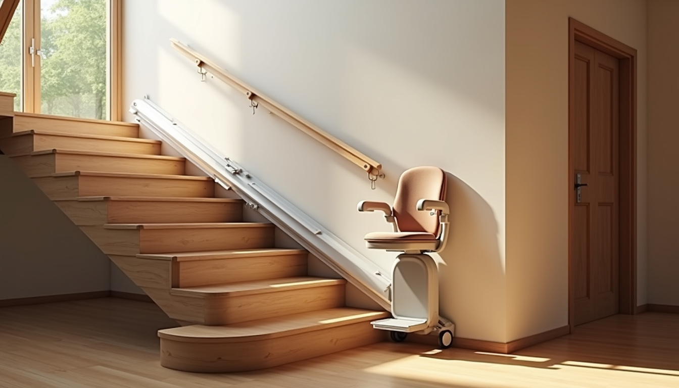 Installation d’un monte-escalier intérieur dans une maison à Mathay