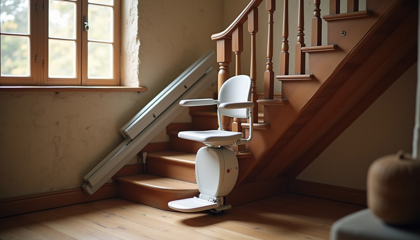 Installation d’un monte-escalier intérieur dans une maison ancienne à Naintré