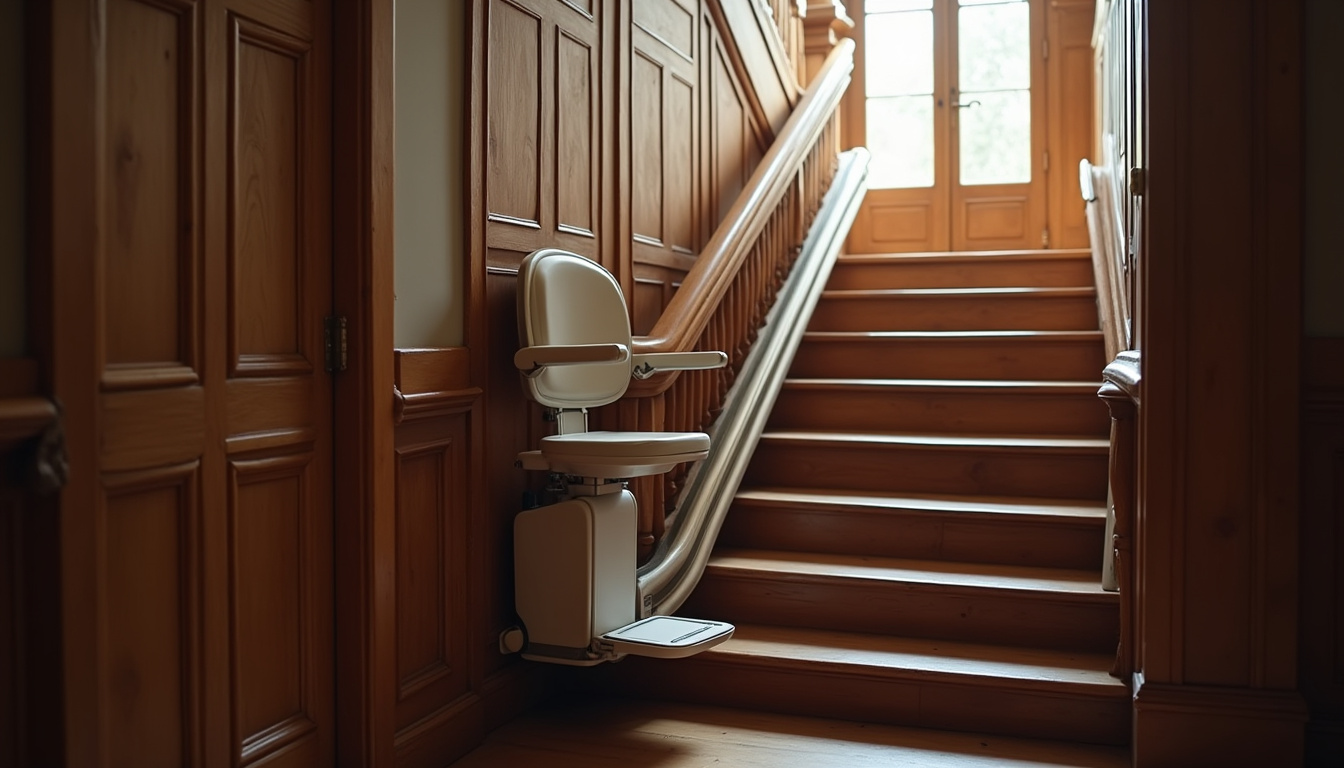 Installation d’un monte-escalier intérieur dans une maison ancienne à Venizel