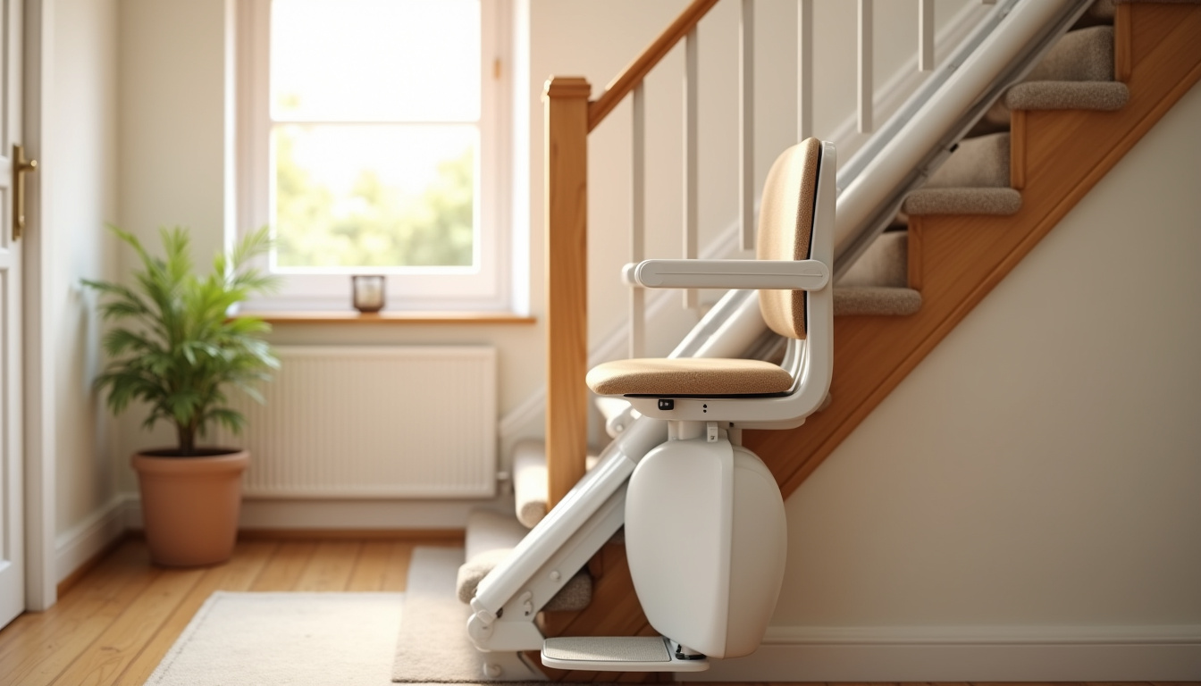 Installation d’un monte-escalier intérieur droit dans une maison à Bayard-sur-Marne