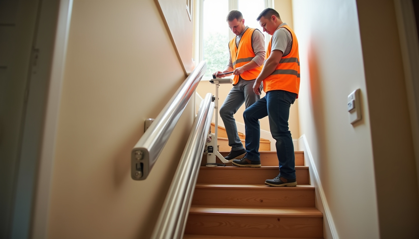 Installation d’un monte-escalier sur un escalier intérieur à Longwy