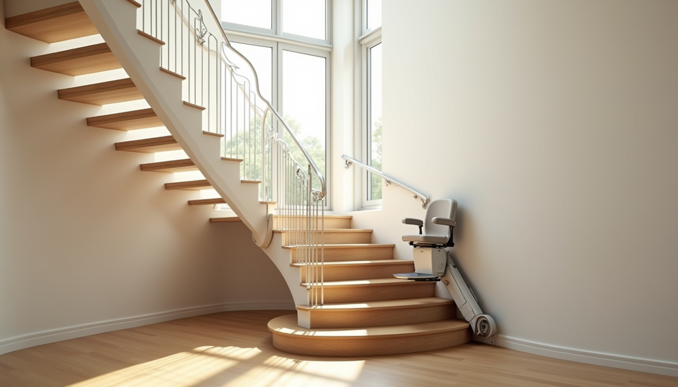 Installation d'un monte-escalier tournant chez un particulier à Saint-Chamond
