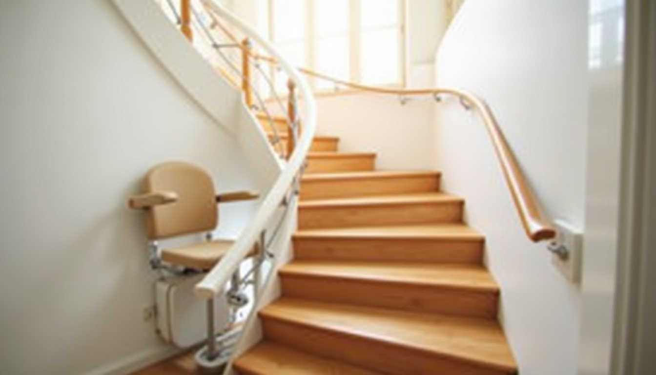 Installation d’un monte-escalier tournant dans une maison à Angresse