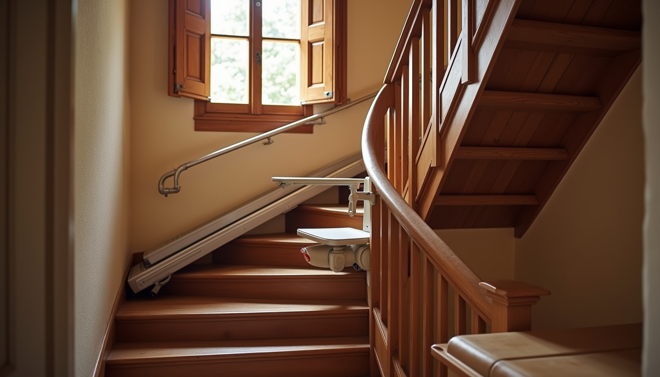 Installation d’un monte-escalier tournant dans une maison alsacienne à Ribeauvillé