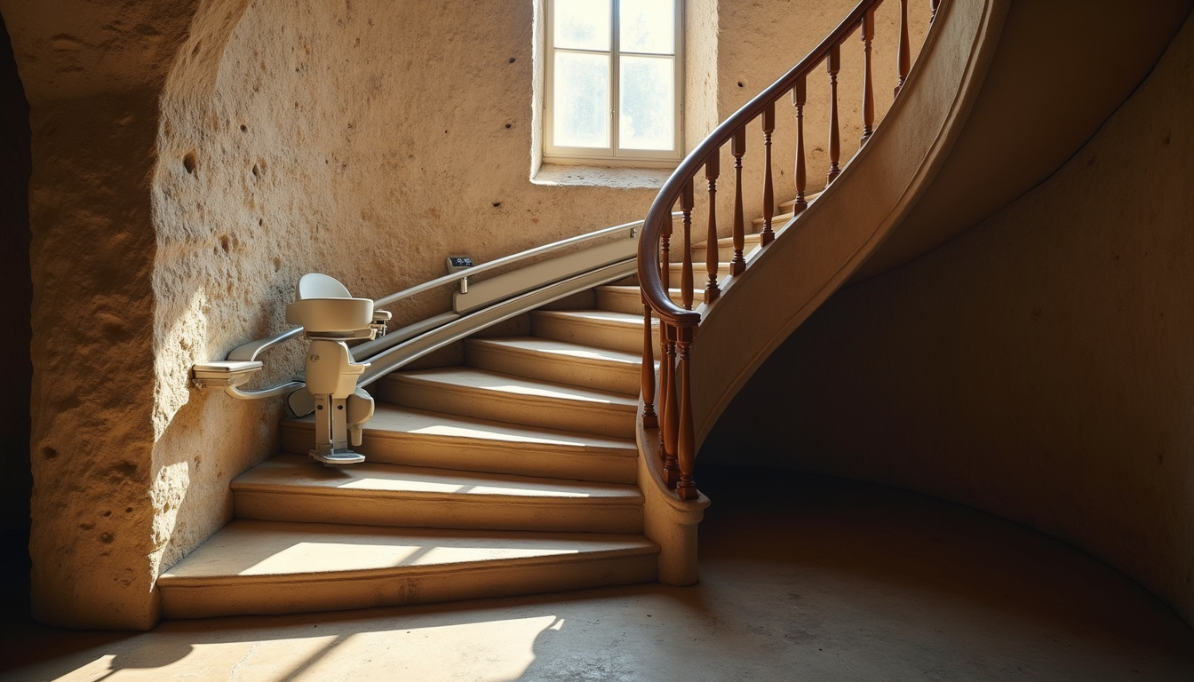 Installation d’un monte-escalier tournant dans une maison ancienne à Rocheservière