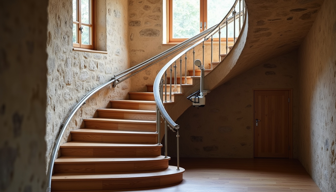 Installation d’un monte-escalier tournant dans une maison ancienne à Sauve