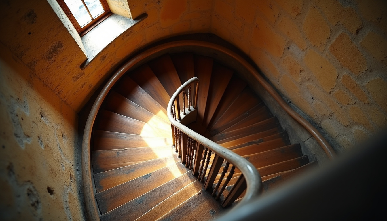Installation d’un monte-escalier tournant dans une maison ancienne avec escalier en colimaçon
