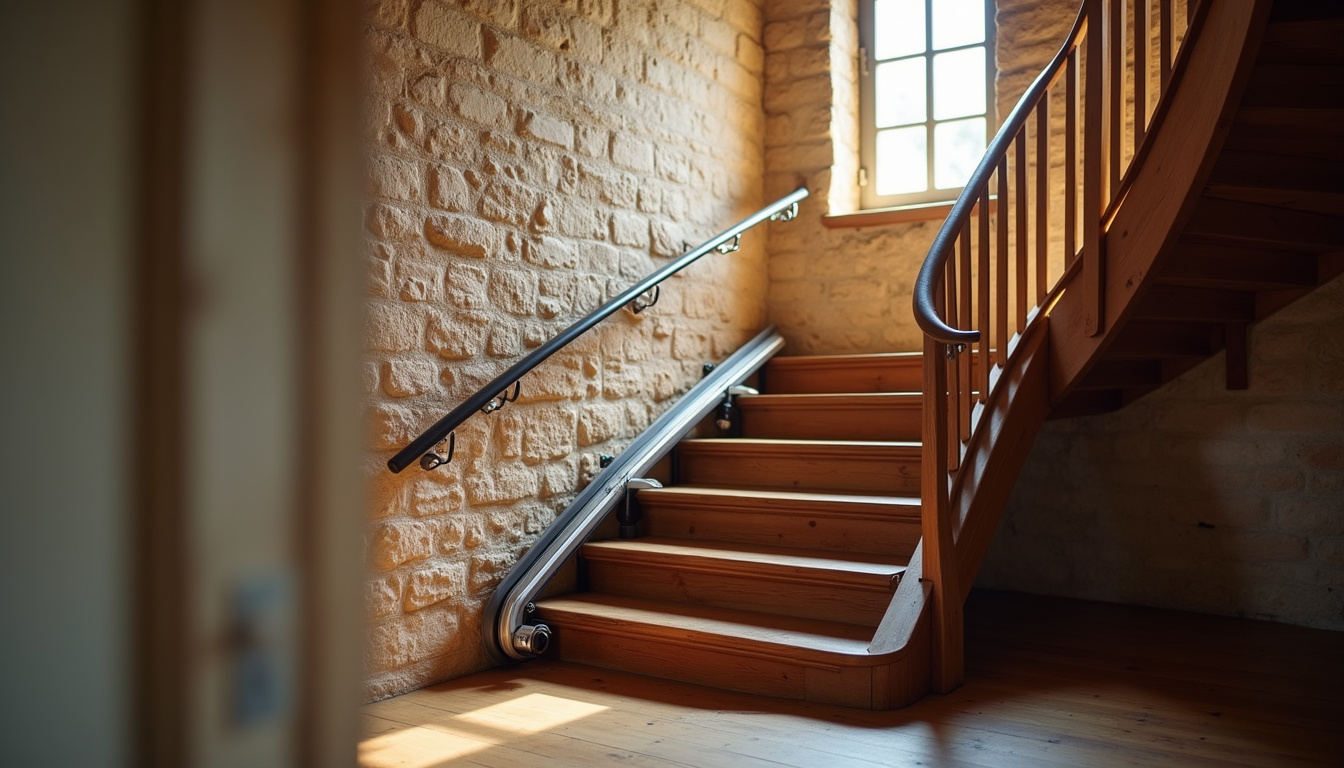 Installation d’un monte-escalier tournant dans une maison ancienne en Mayenne