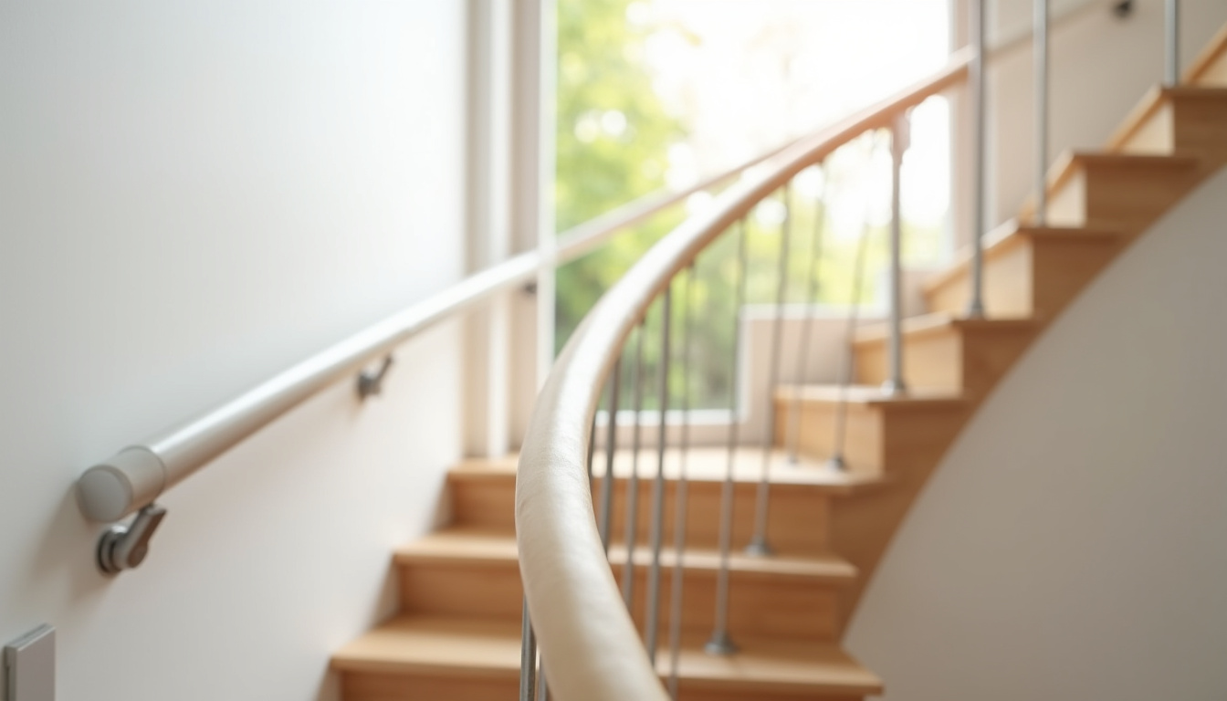 Installation d’un rail de monte-escalier tournant dans une maison à Hillion