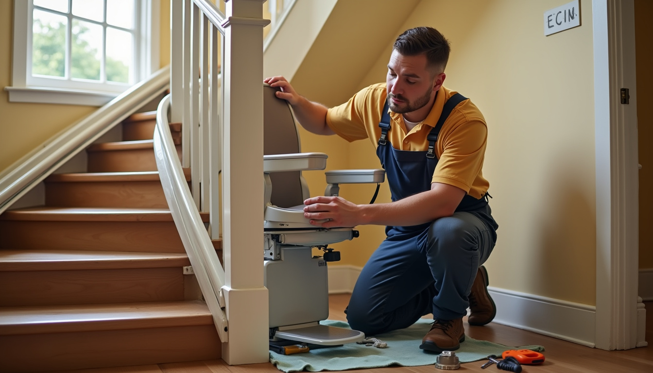 Intervention de maintenance annuelle sur un monte-escalier à Moidieu-Détourbe
