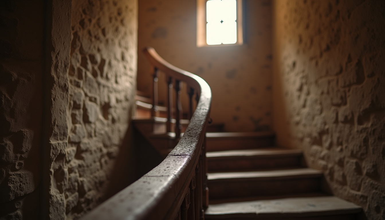 Maison traditionnelle avec escalier ancien à Andouillé